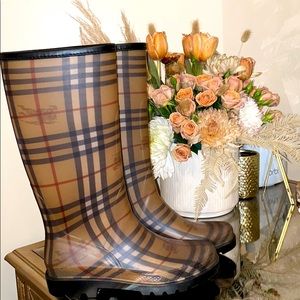 COPY - Burberry Haymarket Check Rubber Rain Boots